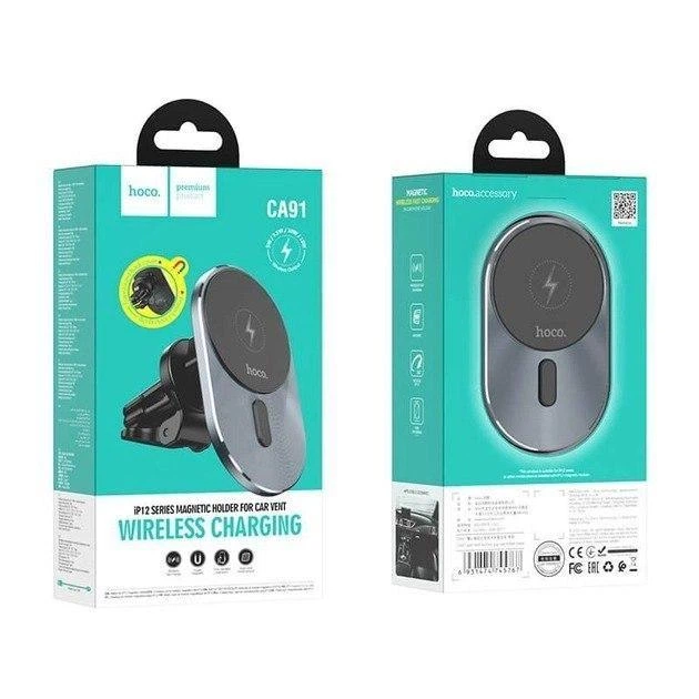 Тримач в машину із Бездротовим ЗП Hoco CA91 Magic Magnetic