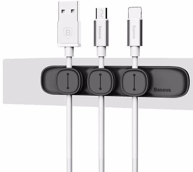 Тримач Baseus Peas Cable Clip (black)
