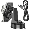 Автотримач Hoco HW27 магнітний з бездротовою зарядкою black metal gray