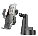 Автотримач Hoco HW27 магнітний з бездротовою зарядкою black metal gray