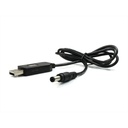USB кабель для роутера з перетворювачем напруги 5V - 12V USB - DC 5.5 x 3.5 0.5A 1m чорний