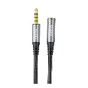 AUX кабель Hoco UPA20 подовжувач TRRS 3.5 - TRRS 3.5 (F) 2m сріблястий