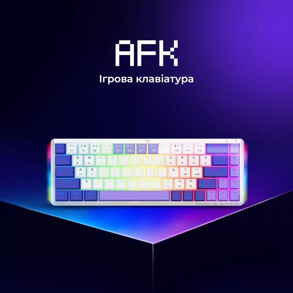 Бездротова клавіатура Proove Gaming AFK (Ukraine Layout) white