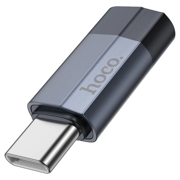 OTG-Адаптер iPhone Lightning (мама)-Type-C (тато) Hoco UA29 (не підтримує аудіовиход) темно-синій