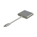 Мультіадаптер хаб Type-C - HDMI + USB3.0 + Type-C білі