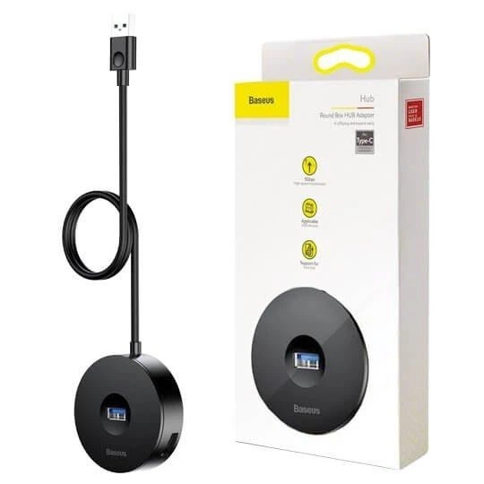 USB Hub Baseus Round Box (CAHUB-F01) (1 USB3.0 + 3 USB2.0) (CAHUB-F01)