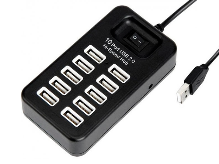 USB HUB P-1603 (10 USB2.0) Black