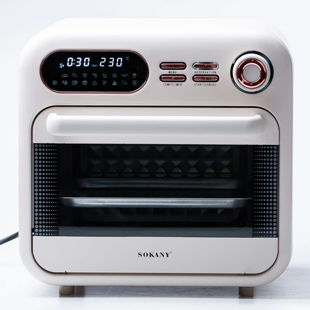 Духовка електрична настільна Sokany SK-10003 об'ємом 18 літрів з таймером, білий.