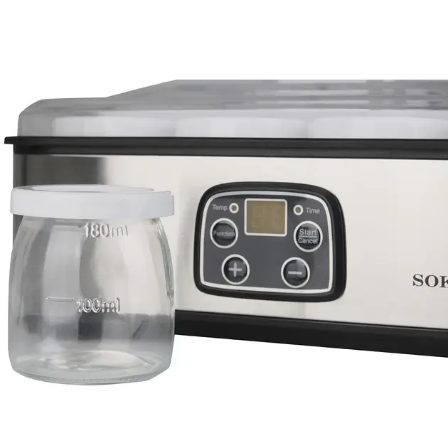 Йогуртниця домашня Sokany SK-2303 на 8 баночок з таймером, сталь.