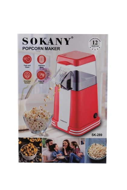 Аппарат для попкорну Sokany SK-289 настільний, червоний