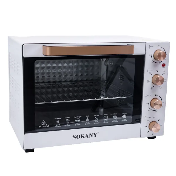 Духовка електрична настільна SOKANY SK-10010 об'ємом 60 літрів з таймером, білий