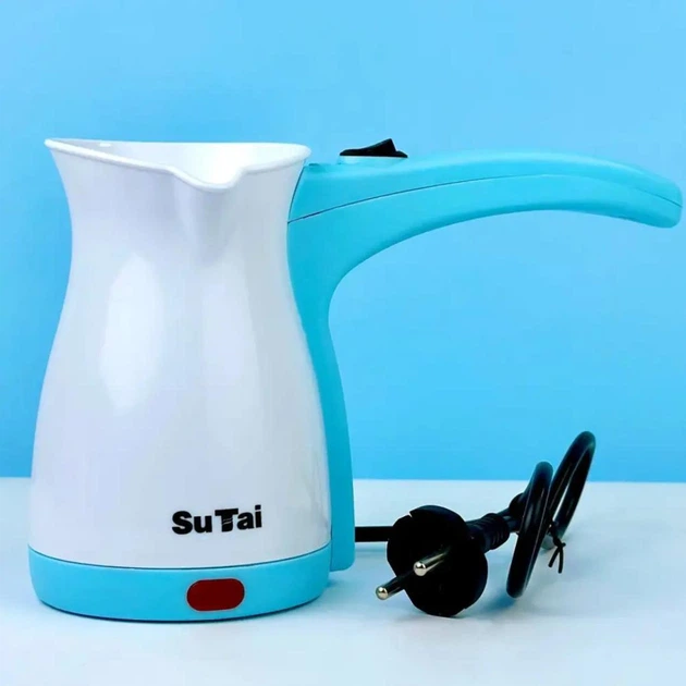 Електрична турка Su Tai ST-003 у пластиковому корпусі 0,8л 600Вт (Блакитний)