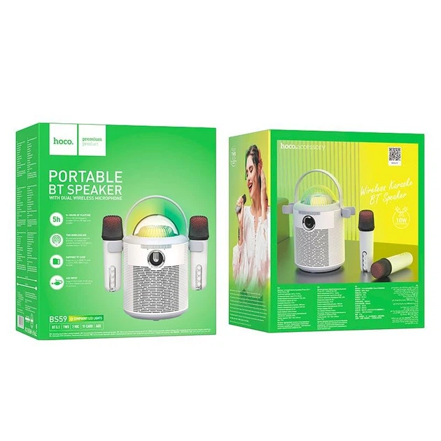Колонка Hoco BS59 Pearlescent Bluetooth із двома мікрофонами (Сірий)