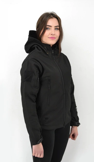 Тактична жіноча куртка Eagle Soft Shell із флісом Black XS