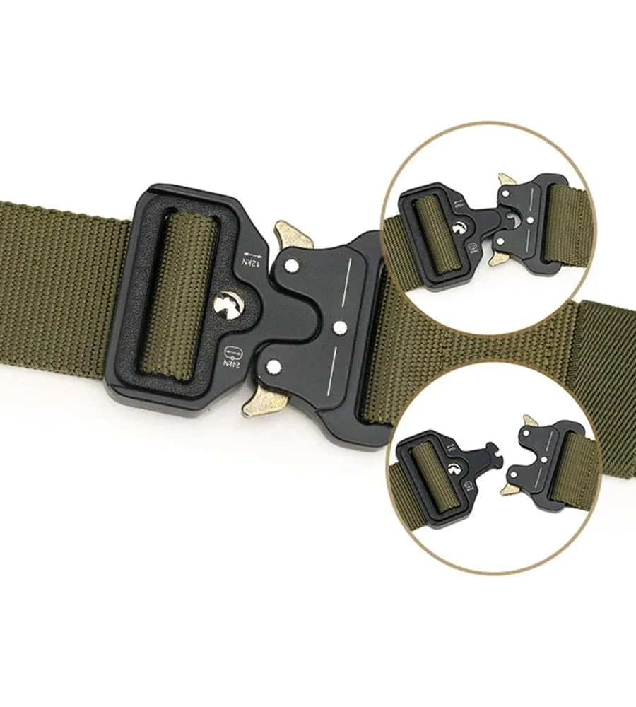 Ремінь тактичний Assault Belt із металевою пряжкою 125 см Зелений