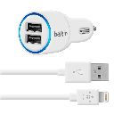 АЗУ 2USB BELKIN (2,1A/20Watt) Black + USB Cable iPhone 5/5S/5C/iPad 4 mini (BK071)