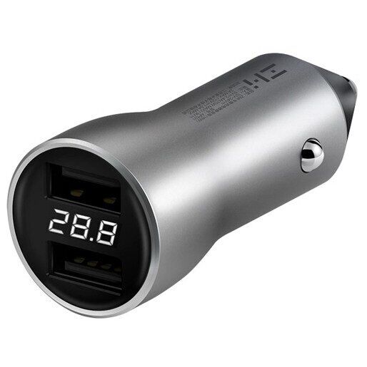 Xiaomi (OR) Car Charger (2 USB/QC 3.0) ZMI PowerCruise with Displey Silver(AP621)(Автомобільний зарядний пристрій)