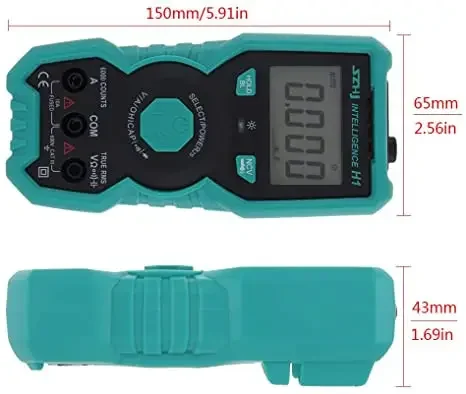 Мультиметр цифровий Intelligence H1 з автовизначенням од. та ном. вимірювання, з детектором прихованої проводки, з підсвічуванням (струм до 10А)