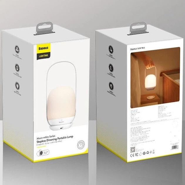 Нічник Baseus Moon-White Dimming (white)