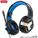 Навушники XO GE-08 Static RGB Long Mic Game USB+Dual 3.5mm (Чорний)