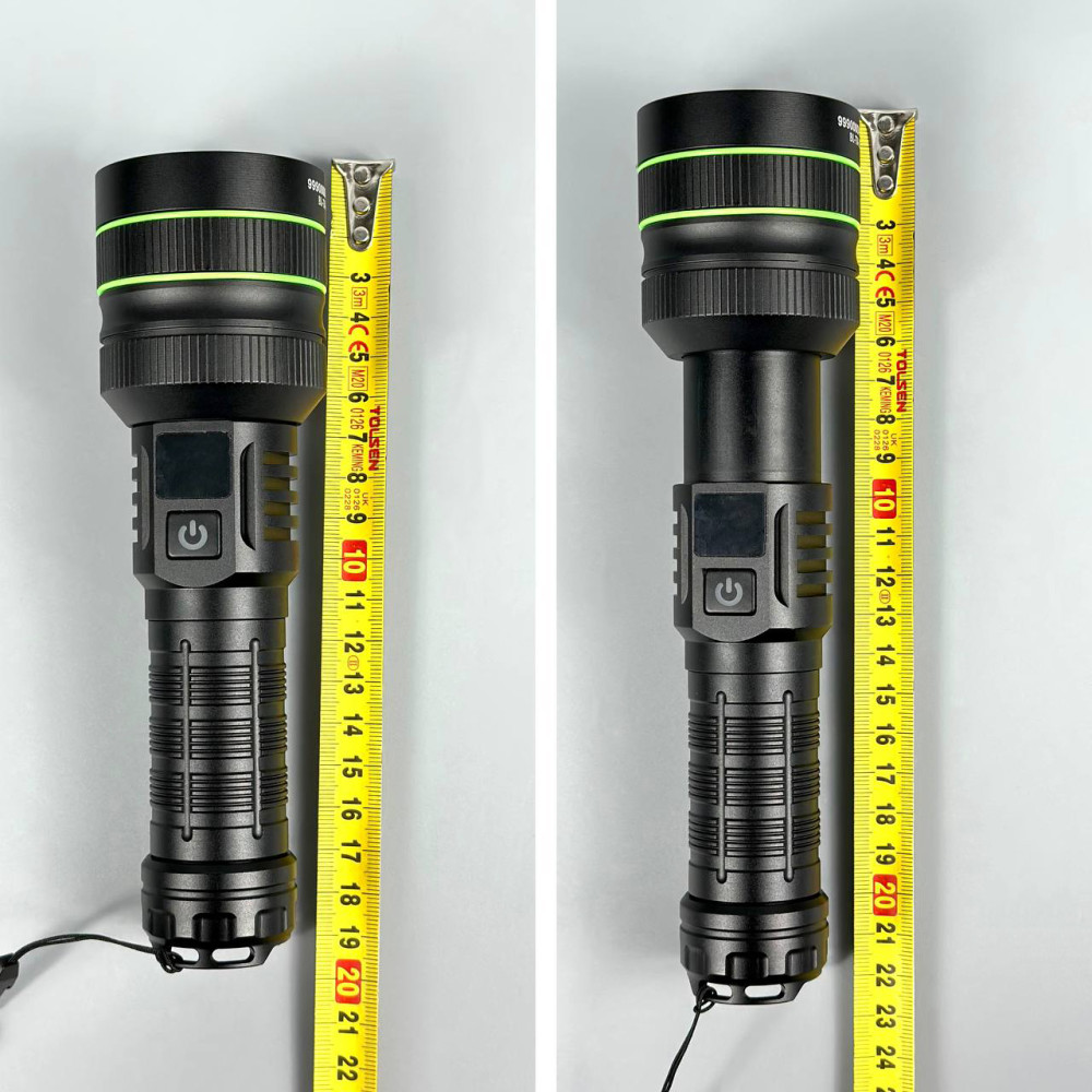 Ліхтар BL-TK-X1-TG-60W, 1x26650, Power Bank, zoom Type-C (Чорний)