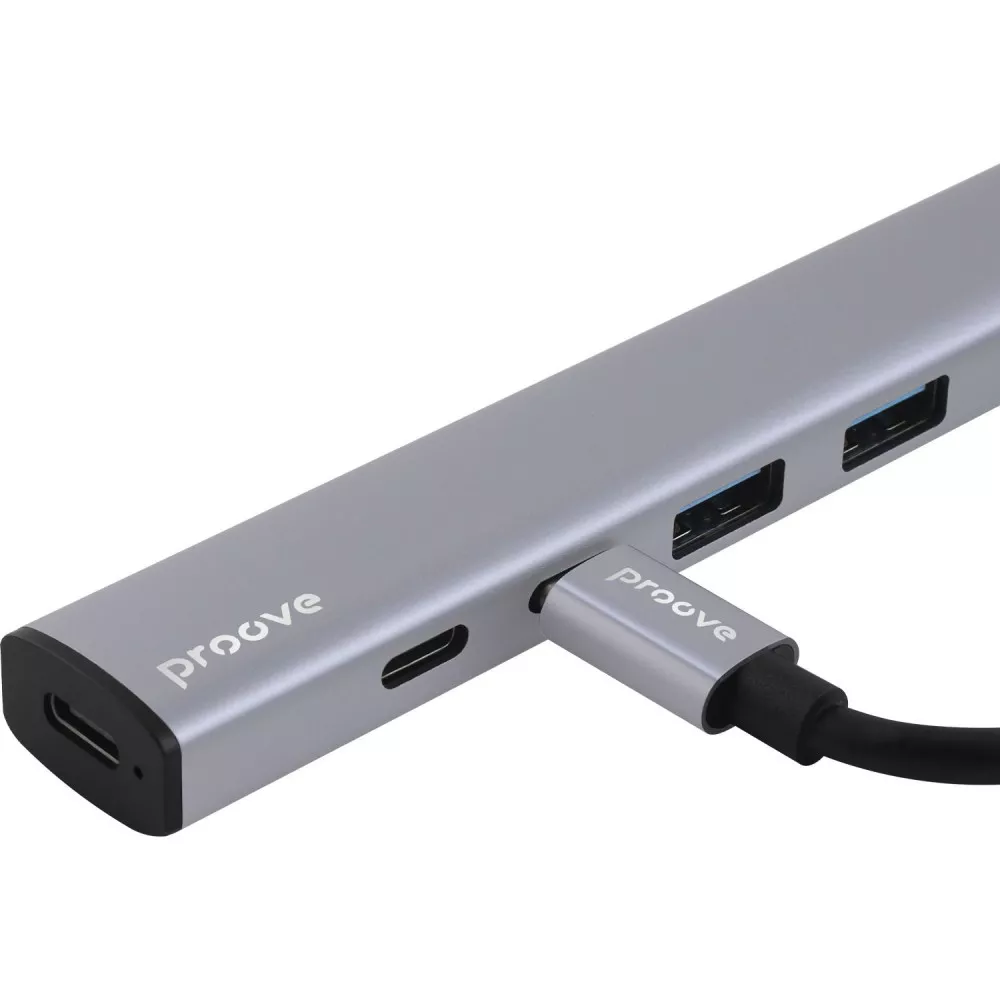 Type-C-Хаб Proove Arc Link 5 in 1 (2*USB3.0 + 3*Type-C3.0) silver