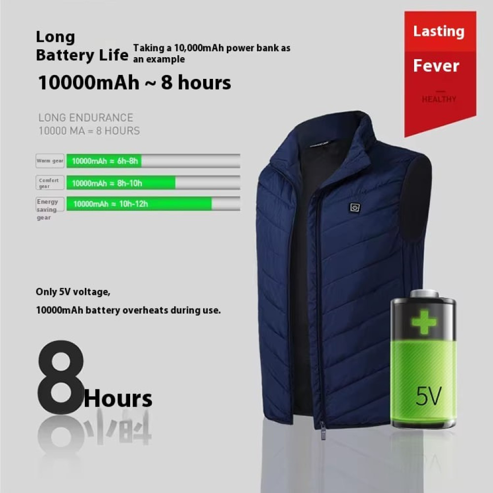 Жилет (3XL) з підігрівом 4 зони підігріву, USB-порт (Чорний)