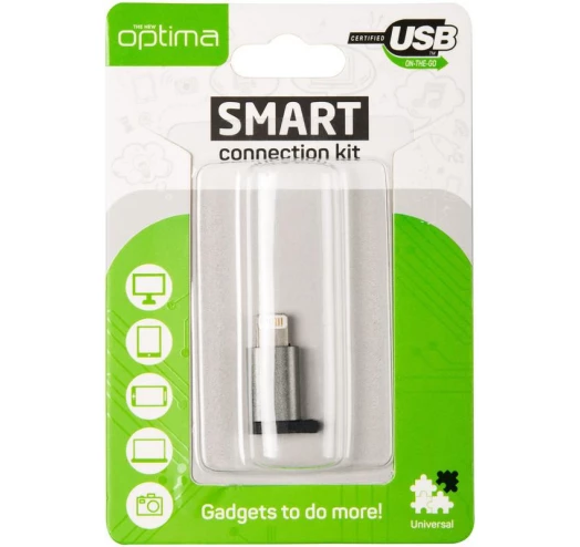 Adapter Optima A3 MicroUSB -> Lightning Aluminium