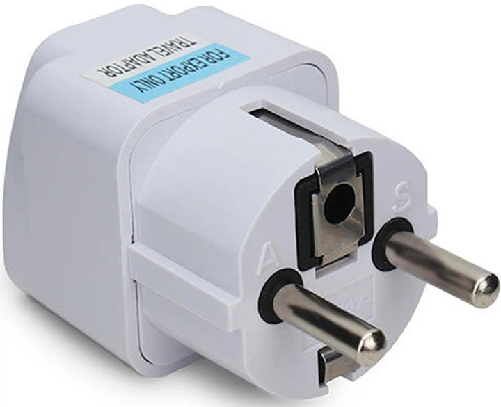 Universal adapter UK/US to EU Euro socket (white)