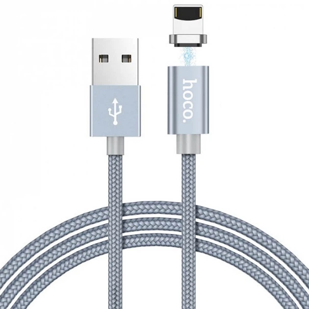 USB Cable Hoco U40A Magnetic Adsorption iPhone 8 Grey 1.2m