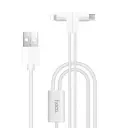 USB Cable Hoco X12 One Pull Two Magnetic 2in1 iPhone 6/MicroUSB (L Shape) White 1.2m