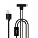 USB Cable Hoco X12 One Pull Two Magnetic 2in1 iPhone 6/MicroUSB (L Shape) Black 1.2m