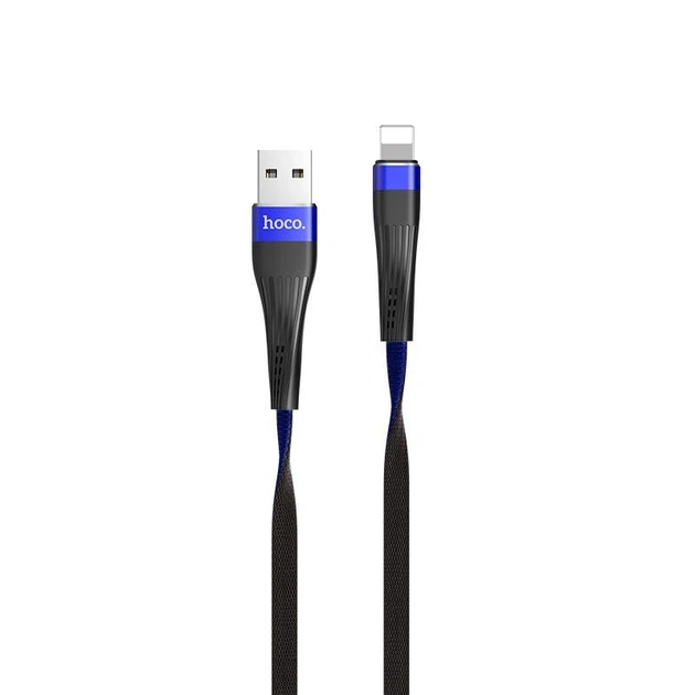 USB Кабель Hoco U39 Slender iPhone 8 Black/Blue 1.2m