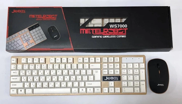 Комплект JEDEL RWS7000 (клавіатура + миша) бездротовий White/Black