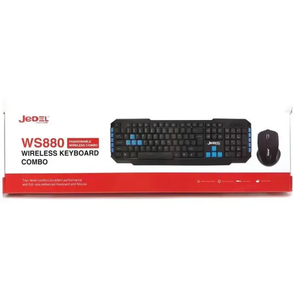 JEDEL WS880 wireless keyboard + mouse set Black