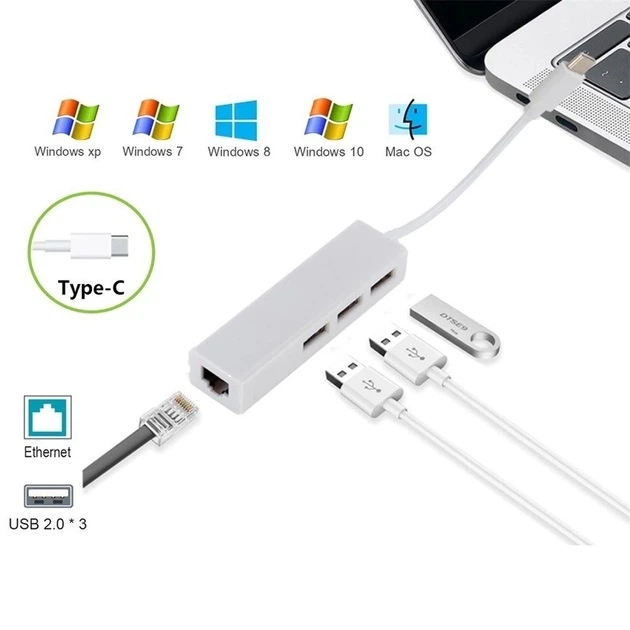 USB Hub KY-68 (3 USB) (White)