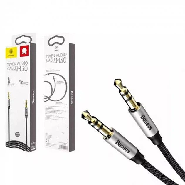 Cable 3.5"-3.5" 1m Baseus M30 Yiven Silver/Black