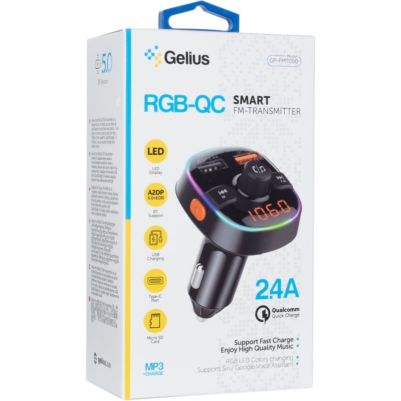 FM модулятор Gelius Pro RGB-QC GP-FMT050