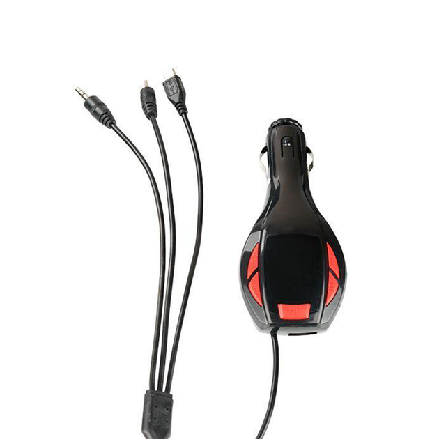 FM Modulator Optima FM-06 (Bluetooth, MicroSD, USB, Кабель-трійник Aux, MicroUSB, Nokia 2mm)