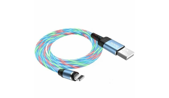 USB Кабель HOCO U90 Магнітний USB - MicroUSB (1М) (22pc) (блакитний)