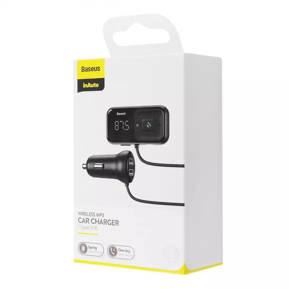 Автомобільне ЗУ Baseus S-16 Bluetooth FM Launcher 2USB (black)