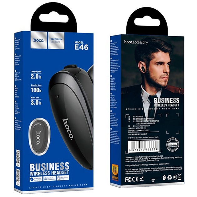 Bluetooth headset Hoco E46 Black