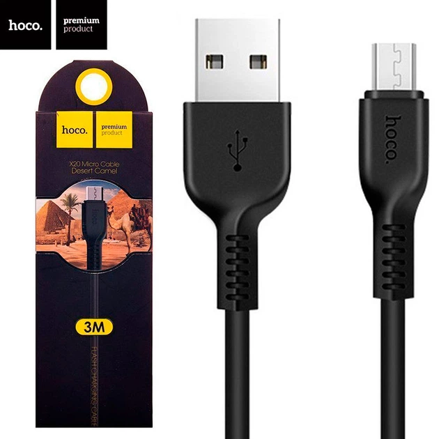 USB cable Hoco X20 Flash Micro USB (3000mm) black