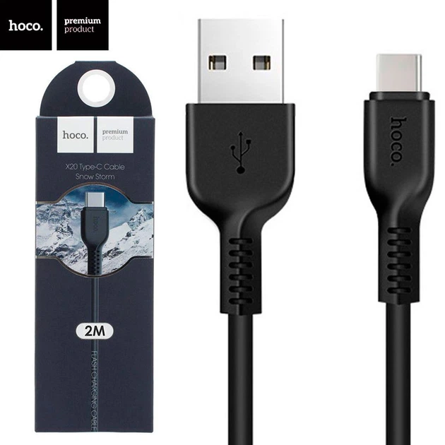 USB cable Hoco X20 Flash Type-C (2000mm) black