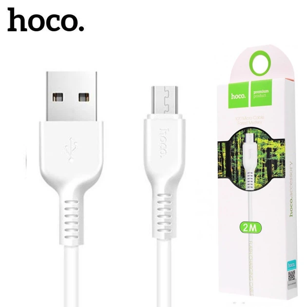 USB кабель Hoco X20 Flash Micro USB (2000mm) білий