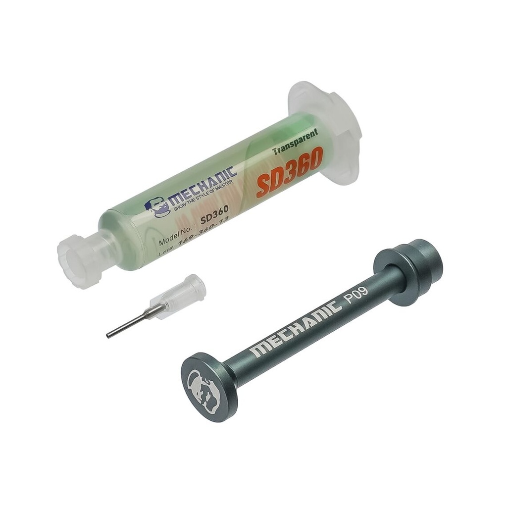 MECHANIC SD360 flux paste 10ml in a syringe with an aluminum pusher P08, non-washing, weakly active