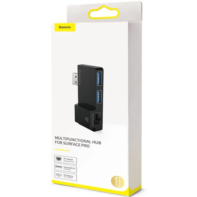 USB Hub Baseus Multifunctional (USB A to RJ45*1+USB3.0*2) (CAHUB-FP01)