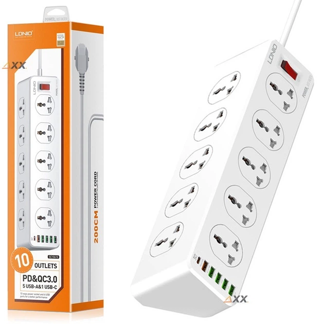 Подовжувач LDNio SC10610 10 Power socket port+6 usb port