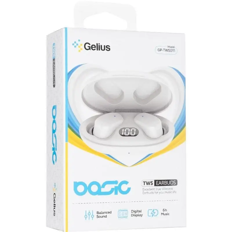 Bluetooth Stereo Headset Gelius Pro Basic GP-TWS011 White (12 міс)
