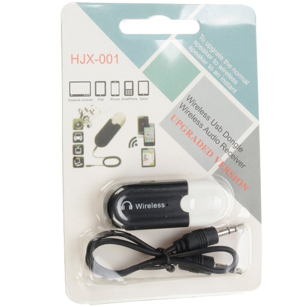 Bluetooth аудіо ресивер HJX-001 (вбудований акумулятор) в уп. (чорний)